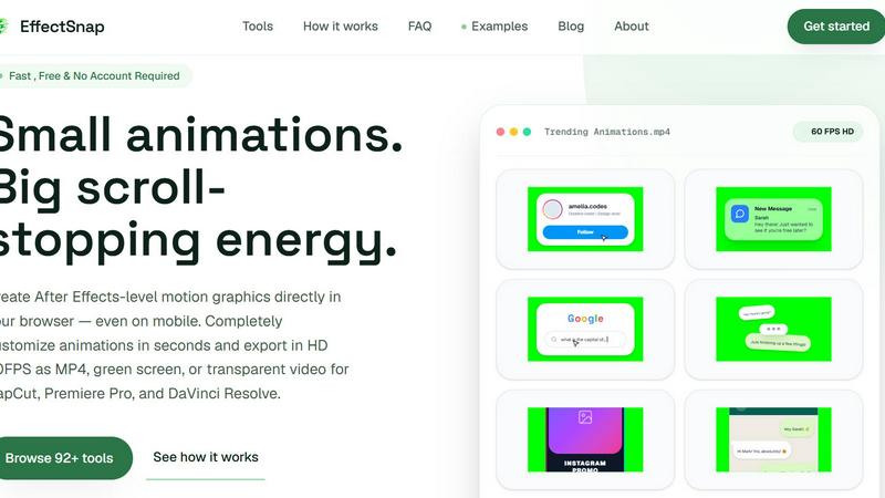 EffectSnap application interface and features