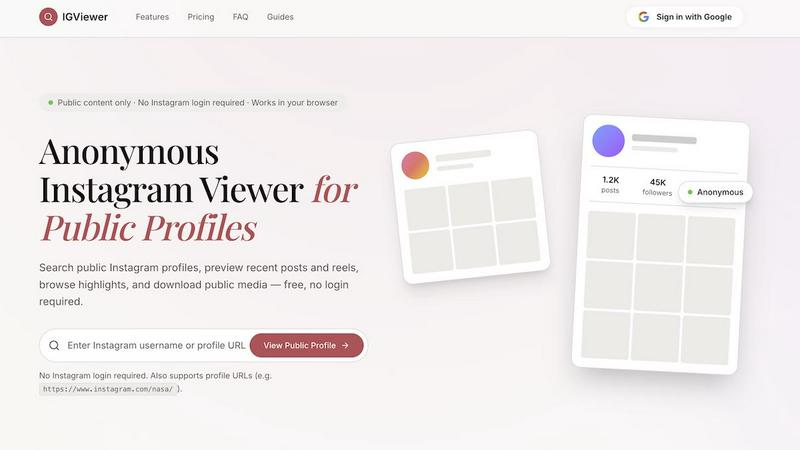 IG Viewer application interface and features