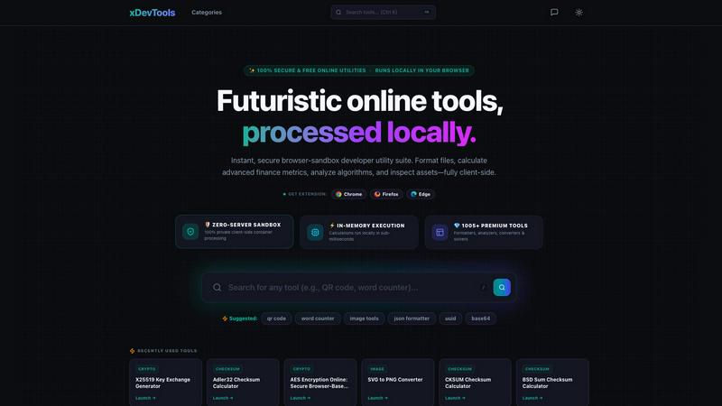 xDevTools application interface and features